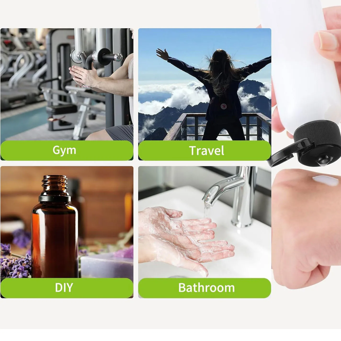 5PCS 100ML Hervulbare Lege Plastic Transparante Fles met Flip Cap Draagbare Squeeze Shampoo Conditioner Reizen Flessen