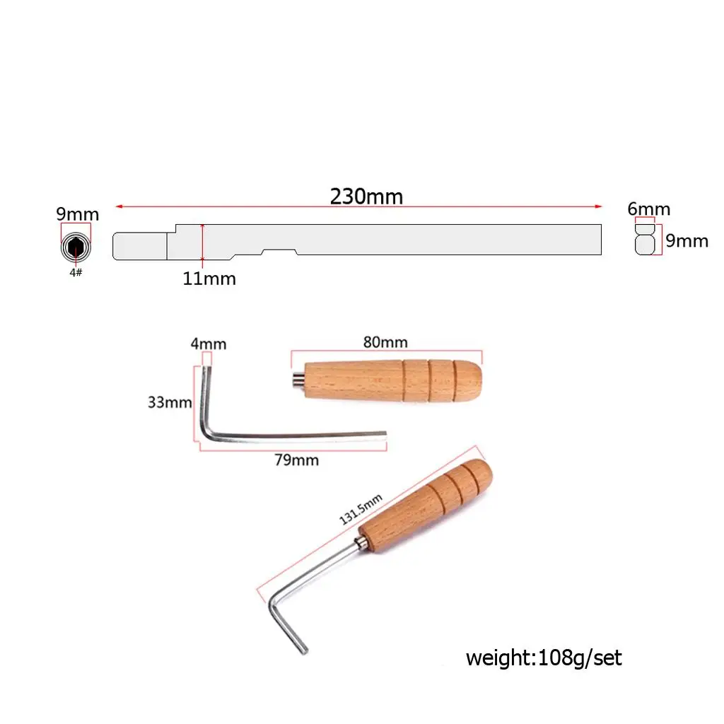 

Mandolin Ukulele Truss Rod Kit Iron Wood Repair Tools Luthier Supply Adjustable Rod Wrench for Musical Instrument Maintenance