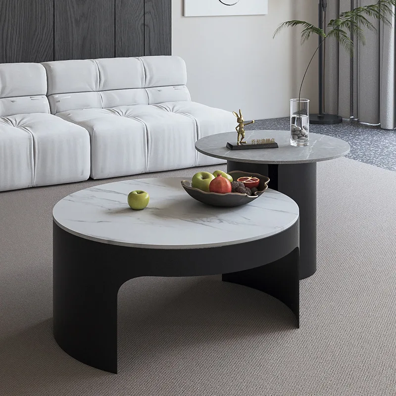 

Modern Nordic country Italy, large stone coffee table, family living room furniture tea or coffee service