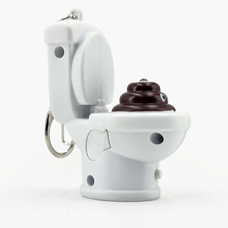 الجدة البسيطة محاكاة المرحاض المفاتيح قلادة الإبداعية مصباح ليد لعبة الصوت المفاتيح مضحك المرحاض براز الكرتون تململ لعبة #2