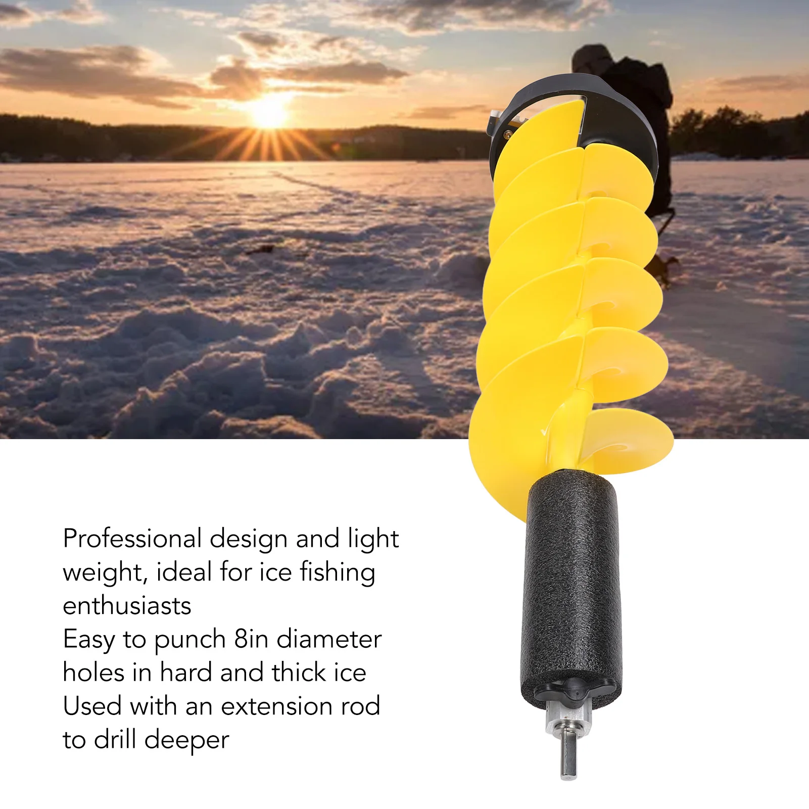 Ice Auger for Fishing Enthusiasts Electric Nylon Corless with Positioning Drill On Winter