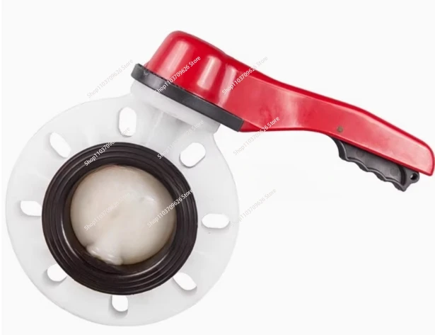 Поворотный клапан с ручкой, пластинчатый дроссельный клапан, устойчивый к коррозии, кислотам и щелочам, фторкаучук D71X-10F