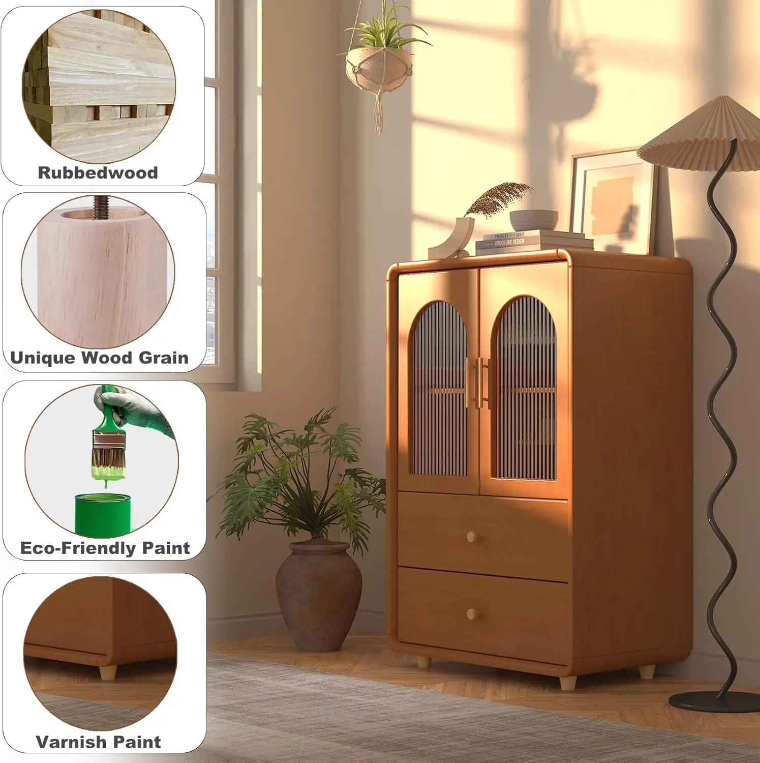 Kaki Meja Kayu Generik 2 Inci, Kaki Sofa, Paket 4 Kaki Bulat, Pengganti Kaki untuk Meja Kopi, Lemari, Sofa