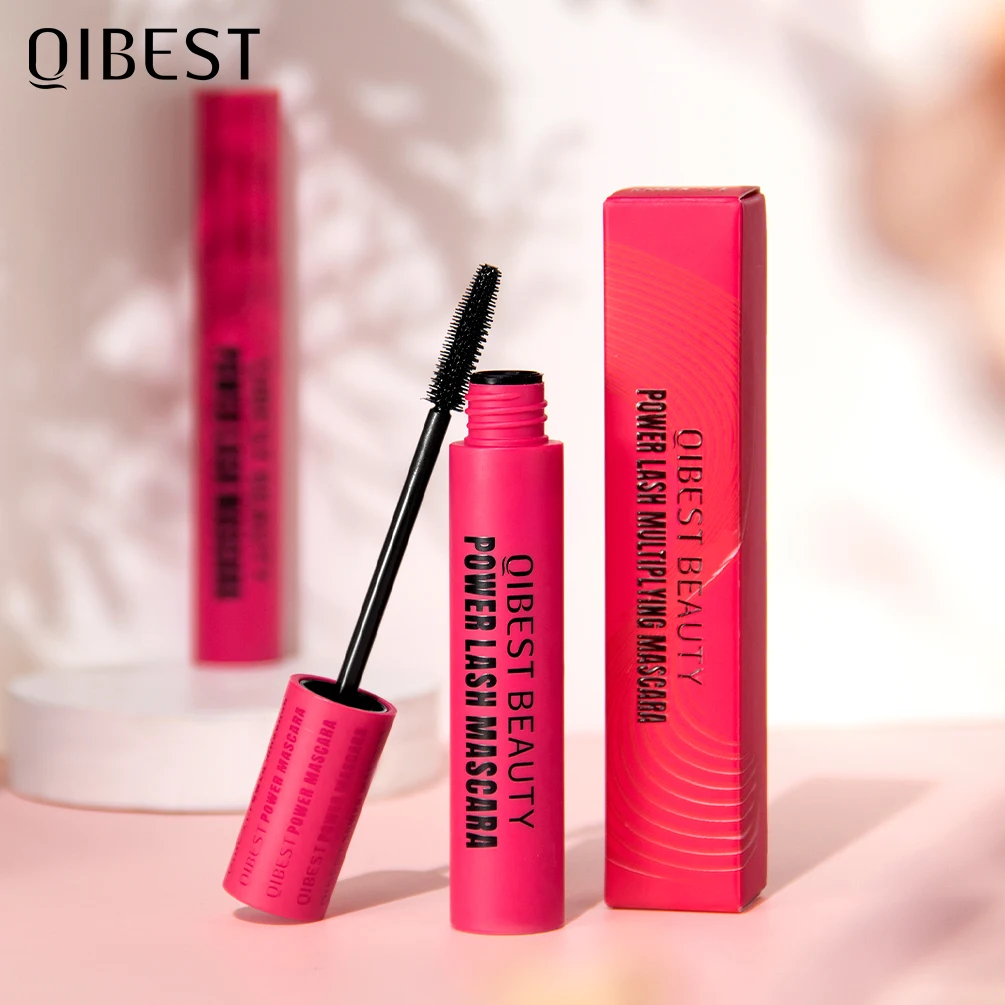 

QIBEST Black Waterproof Mascara For Lengthening Make Up Products Eyelash Extension Eye Lashes Curling Mascara 4d Effect Cosmetic