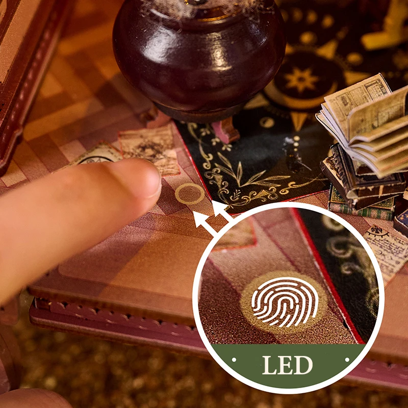 DIY 나무 인형 집 마술 캐리지 캐빈 상점 조립 장난감 소형 가구 키트 어린이 성인 크리스마스 선물 카사 장식