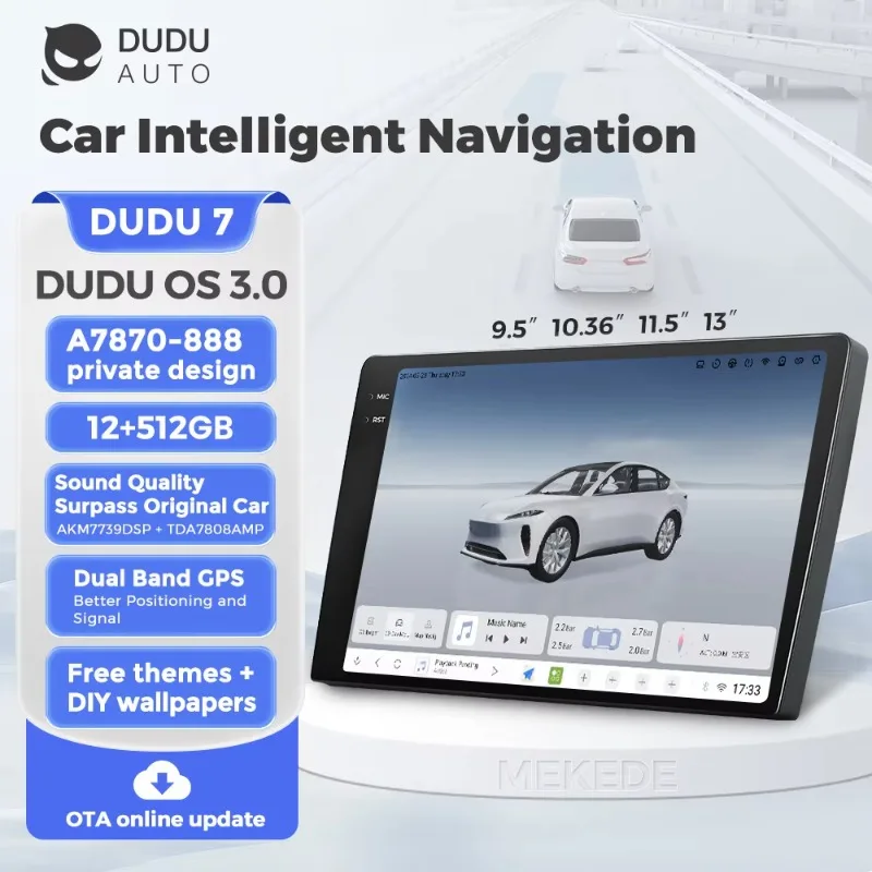 MEKEDE DUDU7 A7870 Universal 2DIN QLED 2K Touch Screen GPS - close-up view