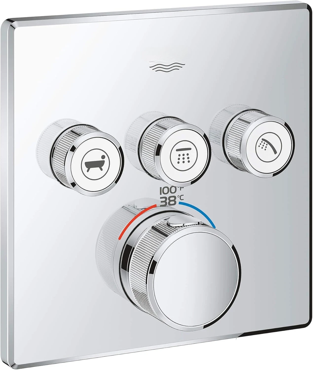 

29142000 Grohtherm Smart Thermostatic Trim With Control Module, Starlight Chrome