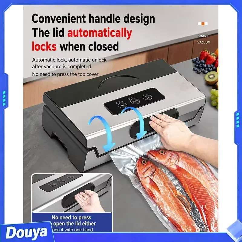 OEM 32cm Width Electric Wet/dry Dual-use Stainless Steel Abs Automatic Food Packaging Vacuum Sealer for Commercial