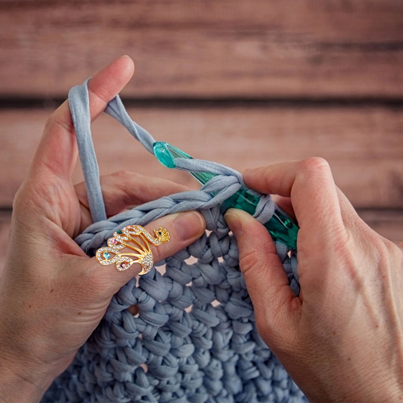 6 قطعة حلقات الحياكة الكروشيه سهلة ارتداء الغزل دليل أصابع أصحاب للحياكة الخياطة اللحف أدوات اكسسوارات