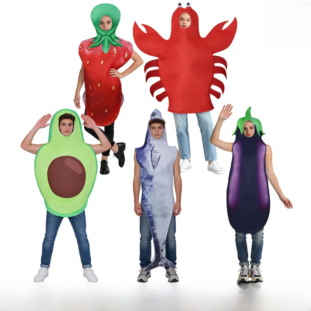 

Cross-Border Fruit Cosplay Costume Stage Performance loween Par Props Stberry Avocado Fiman Funny Outfit Women's Fa...