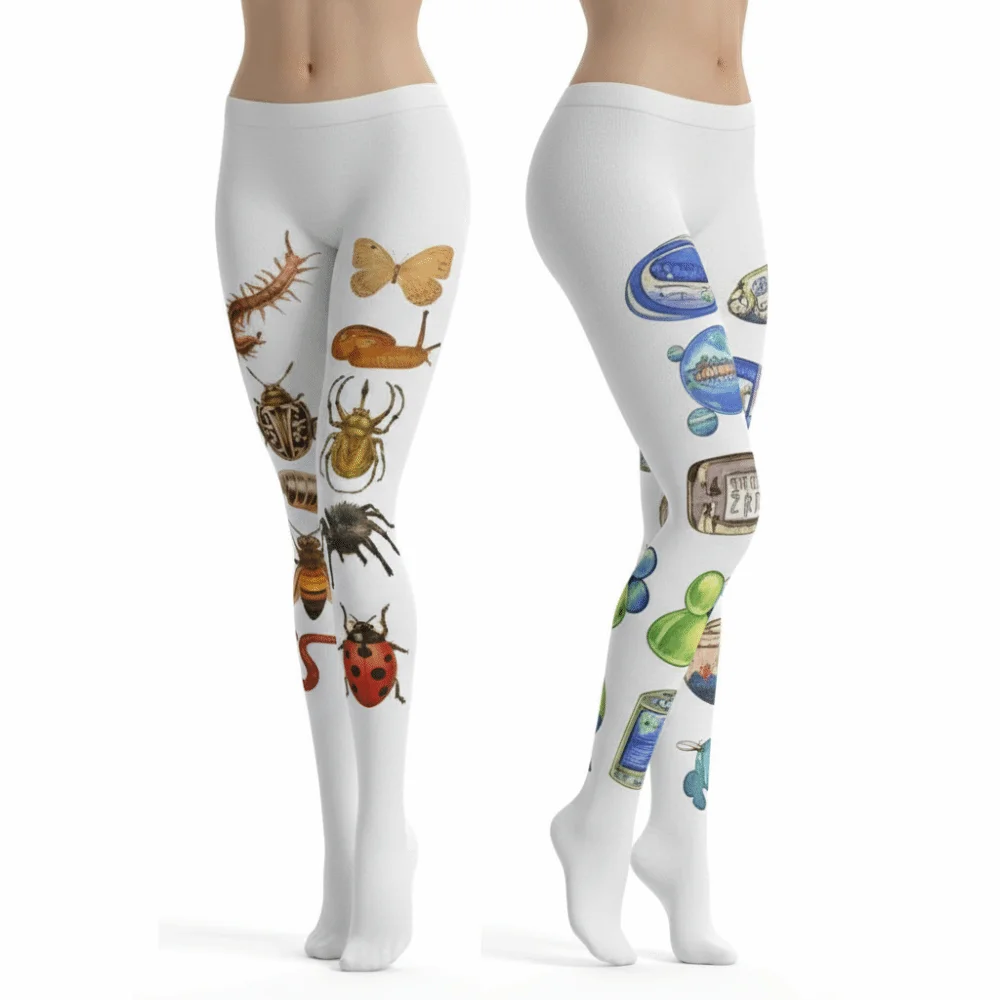 

Колготки с мультяшным принтом в японском стиле, аниме Y2K, сексуальные чулки, леггинсы, шелковые бархатные длинные колготки с принтом насекомых, сексуальное женское белье