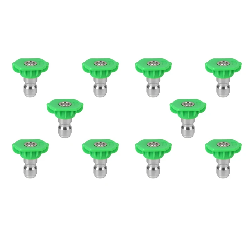 Pressure Washer Spray Nozzle Tip Set, Replacement Sprayer Nozzle Tips For Pressure Washers Accessories,10Pack (Green)