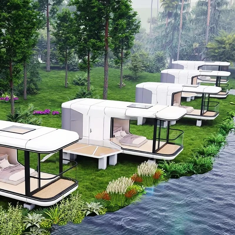 

Eco-Prefab 20ft 40ft Steel Mobile Capsule Houses Ready-Made Home & Office Outdoor Space Capsule Homestay & Kiosk
