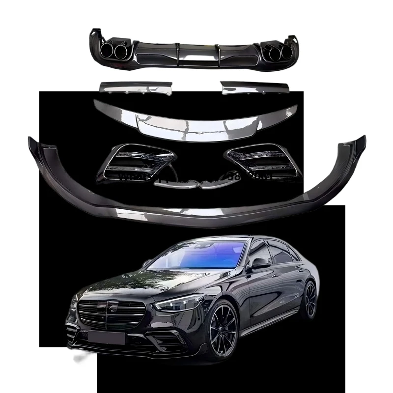 

B Carbon Fiber Body Kit for 2021-2022 S-Class S450 S63 W223 - Front Lip/Tuyere/Rear Diffuser/Spoiler Upgrade