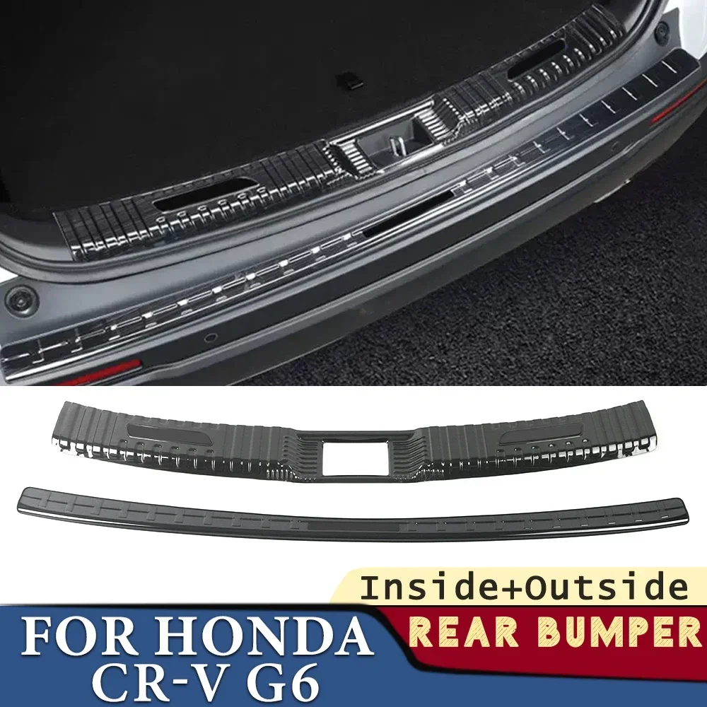 

Trunk Bumper for Honda CR-V Gen6 2023-2024 CRV Car Accessories Stainless Rear Fender Protector Sill Pad Cover Sticker Decoration