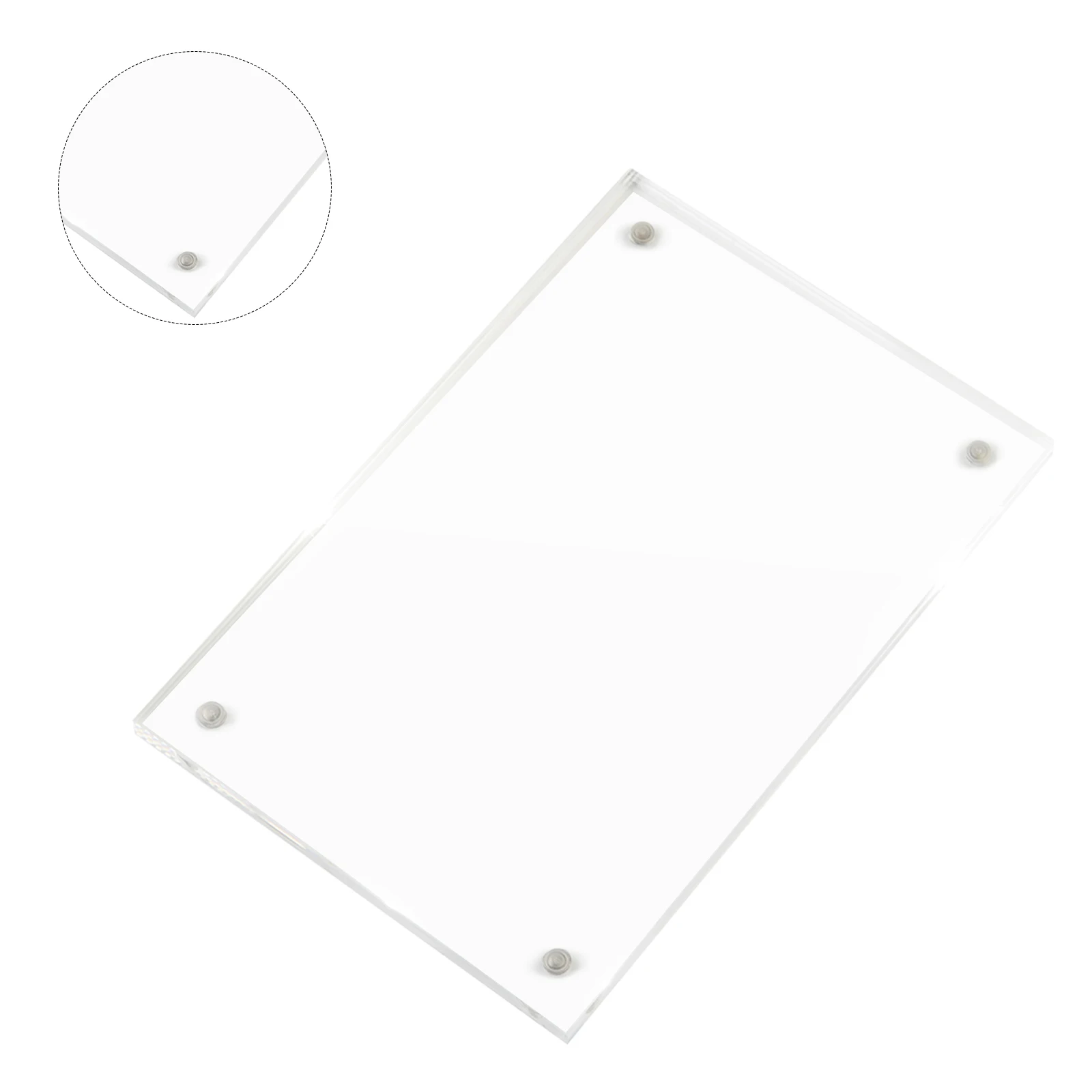 Clear Acrylic Photo Frame Stand for Desk Use Compatible with Common Print Sizes 4x6 to 8x10 Inches Portrait or Landscape Mode