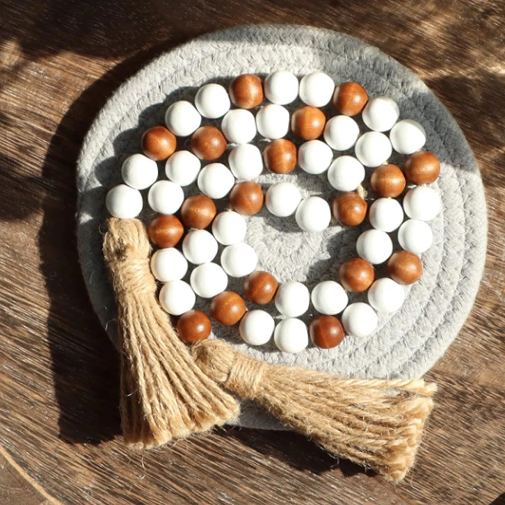 

Wooden Bead Pendant Tassel Beaded Hanging Decor Beads Garlands Boho Decorations
