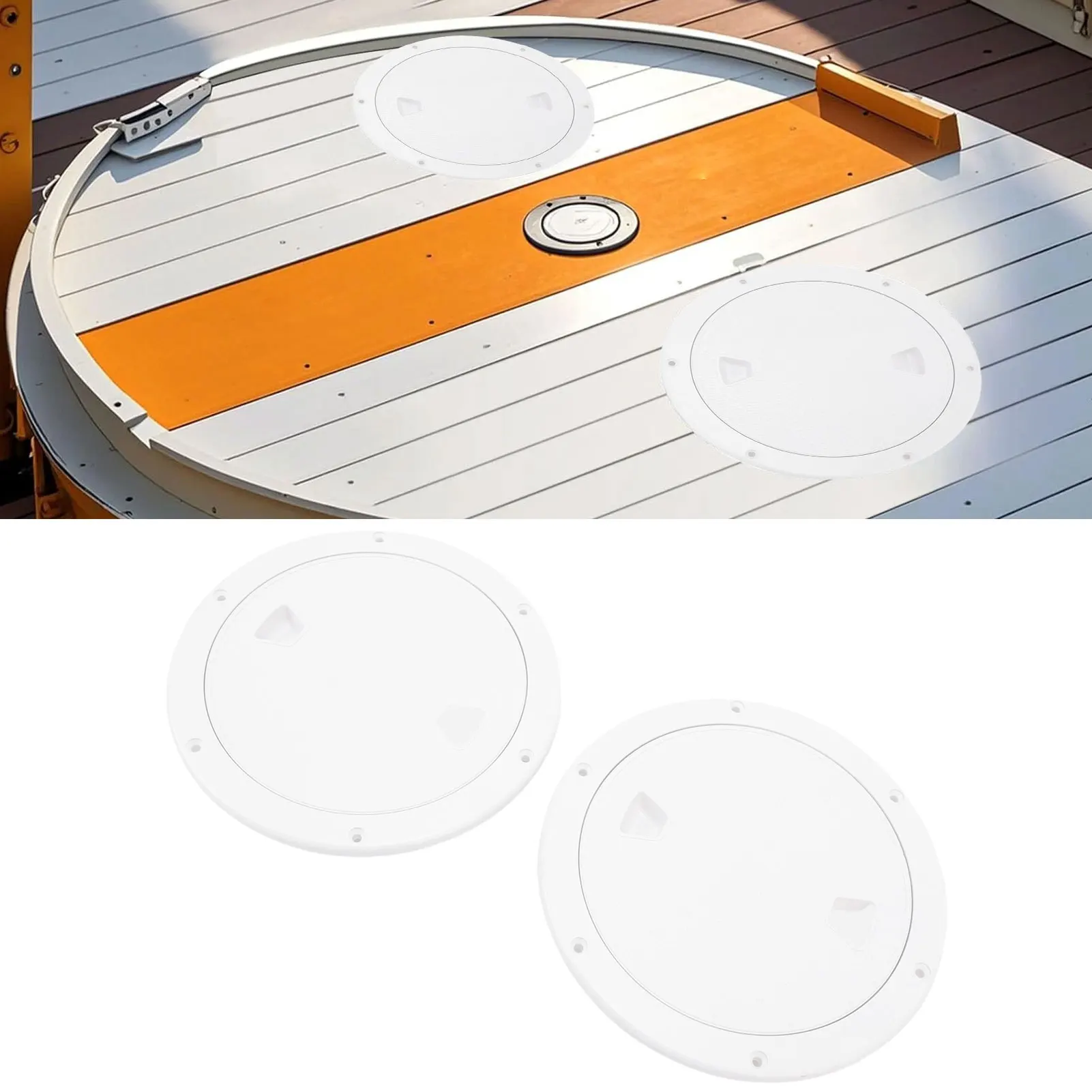 

Round Access Hatch 8 Inch Marine Deck Plate Excellent Rubber Sealing Ergonomic Knob Easy Installation for Marine Yachts Boat