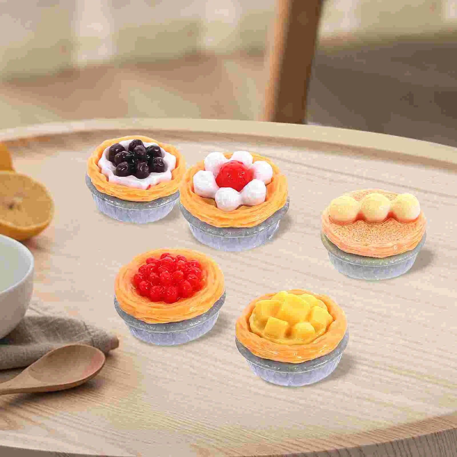 20 Pcs Shiwan Egg Tart Decoration Simulated Decorate Fake Dessert Model Artificial Food Resin Shop Display