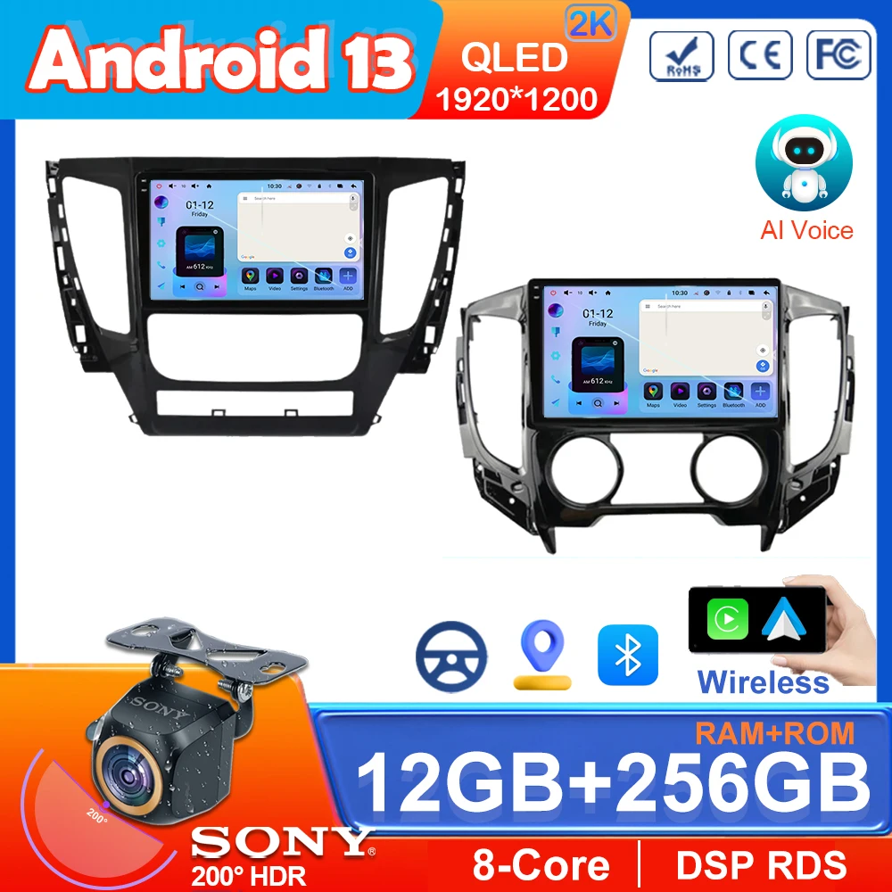 

Android For Mitsubishi Pajero Montero Sport 3 2015 - 2021 Car Multimedia Radio GPS DPS QLED CarPlay Screen 360 Panoramic Camera