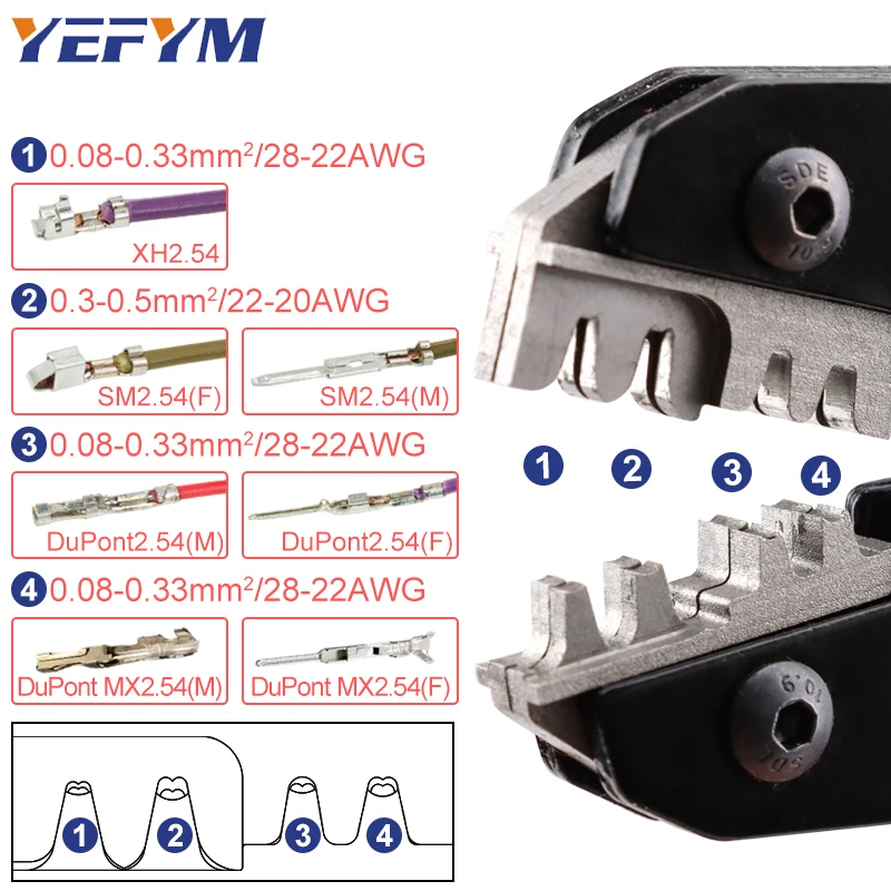 DuPont2.54/JST XH2.54/SM2.54 Terminals Crimping Plier Tools SN-2054 Spade Connectors Spring Clamp Crimping Hand Tools