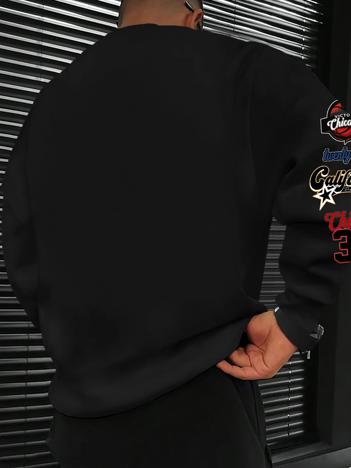 American Retro College Men Crew Neck Sweatshirt Multi Graphic Badge Print Polyester Daily Street Clothing S‑XXL