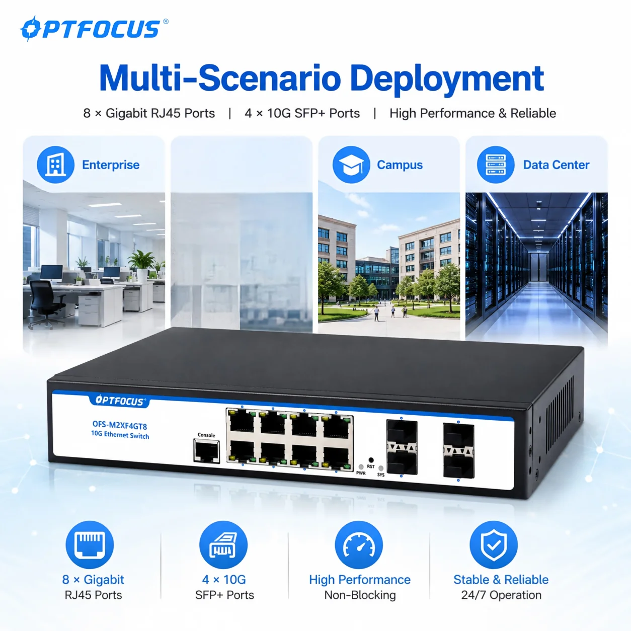 Sfp+ 10G Managed Switch 8 Port - 8 Port 10G Managed Switch with