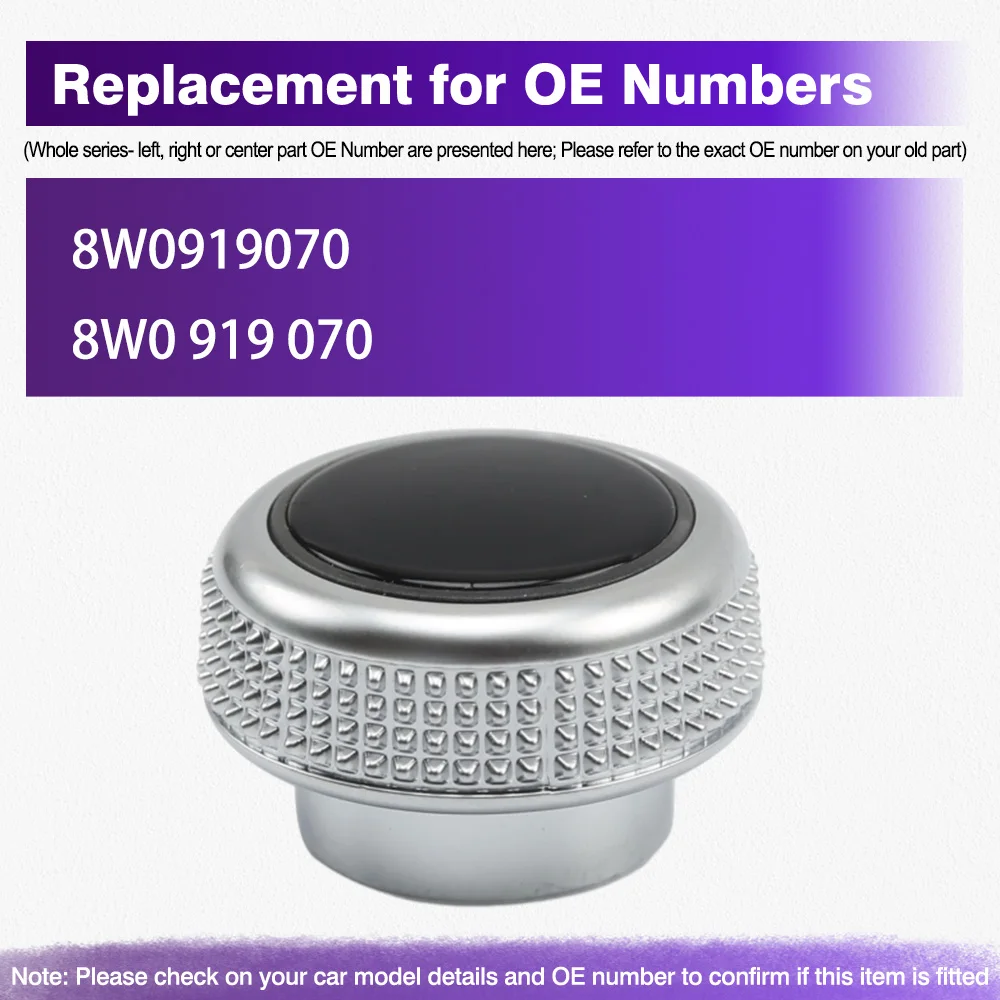 8W0919070 MMI Volume Adjustment Switch ​Knob Control Panel Rotary Button For Audi A4 / S4 Facelift A5 / S5 RS4 / RS5 Q5