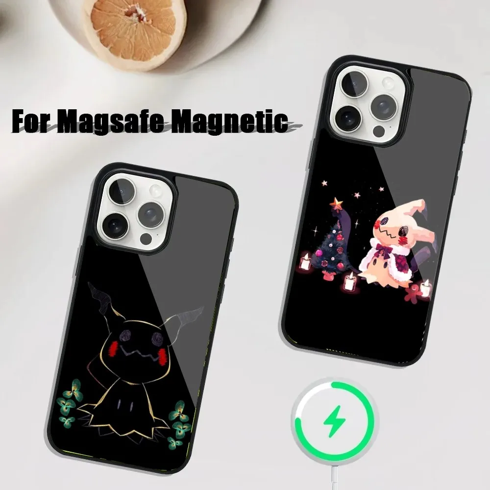 Cute Simple M-MimikyuES-S Phone Case For iPhone 16,15,14,13,12,11,Plus,Pro,Max Mini Magsafe Magnetic Wireless Charging