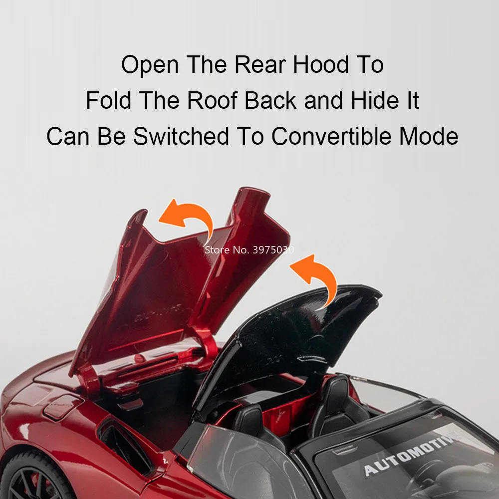 1:24 MC20 modèles miniatures jouets voitures avec son léger alliage moulé sous pression tirer véhicule pneus en caoutchouc Supercar garçons ornements cadeaux