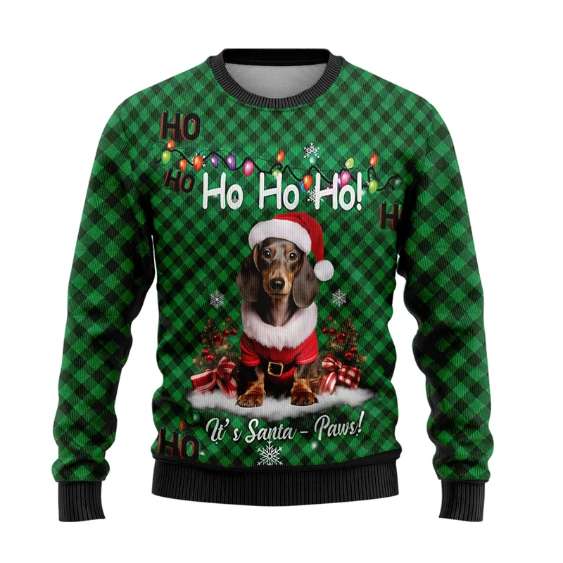 Cute Animal 3D Printed Ugly Christmas Sweater For Men Women Clothes Funny Skull Design Graphic Sweatshirts Casual Crewneck Tops