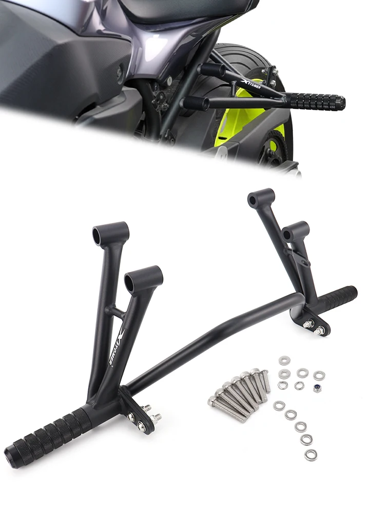 Voor Yamaha FZ-07 FZ07 MT-07 MT07 2014-2025 Motorfiets Stalen Front Crash Bar Motorbeschermer Stunt Subcage Passagier Voetsteunen - afbeelding 2