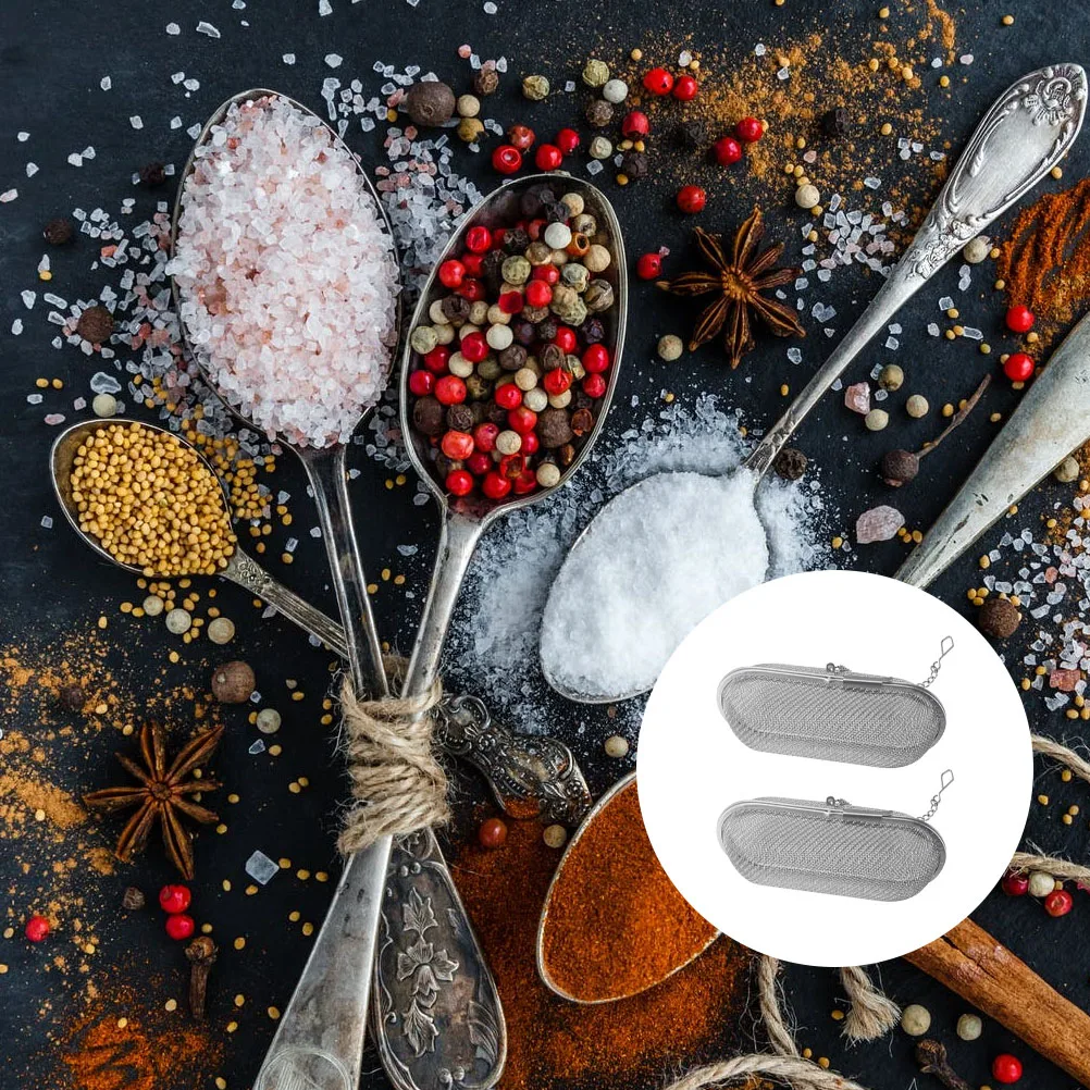 

2Pcs Tea Strainers Spice Basket Filters with Uniform Holes for Soup Brine Practical Useful Seasoning Strainer No Rust