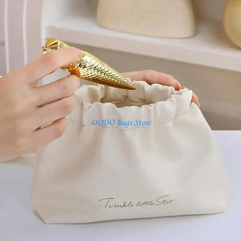 

Стильная косметичка для путешествий, органайзер для макияжа большой емкости с металлическими пружинными конструкциями для губной