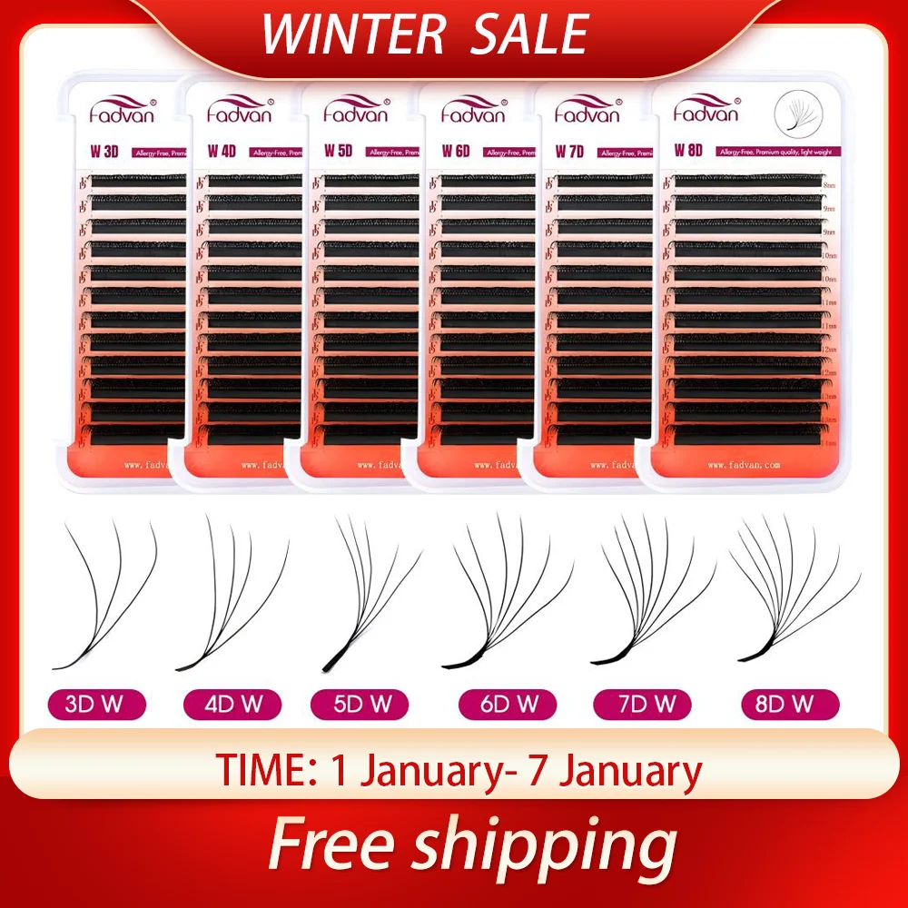 FADVAN W Shaped Lashes 2D 3D 4D 5D 6D 7D 8D Premade Volume Fans Faux Mink Eyelashes Brazilian Volume Natural Soft YY Lashes