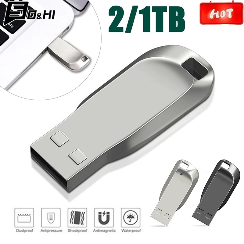 1Pcs Usb 3.0 2TB Metal Pen Drive 1TB Cle Usb Flash Drives Pendrive Waterproof TYPE-C Memoria Usb Flash Disk Stick