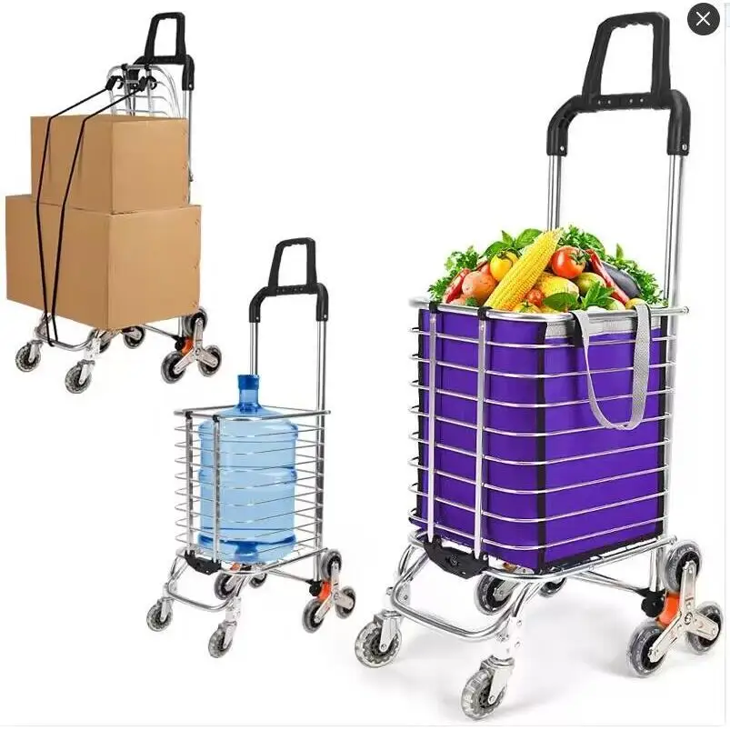 thiened-hand-pulling-op-cart-portable-large-capaci-pu-cart-aluminum-alloy-buy-vegetable-car-home-convenient-trolley