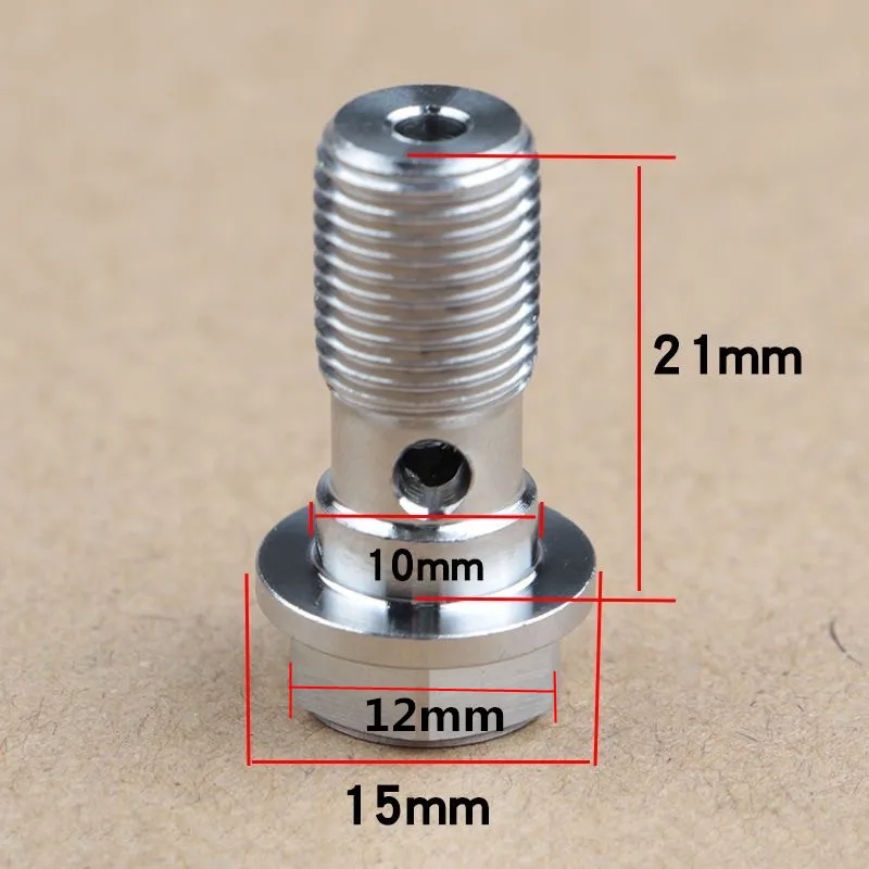 유니버설 CNC M10x21 피치 1.0/1.25mm 오토바이 브레이크 캘리퍼스 블리드 오일 노즐 스크류 브레이크 마스터 실린더 오일 호스 반조 볼트