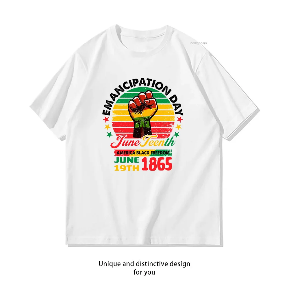 Juneteenth 1865 Celebration of emancipation and equal woman man Casual cotton printed t shirts summer O-neck tops tee
