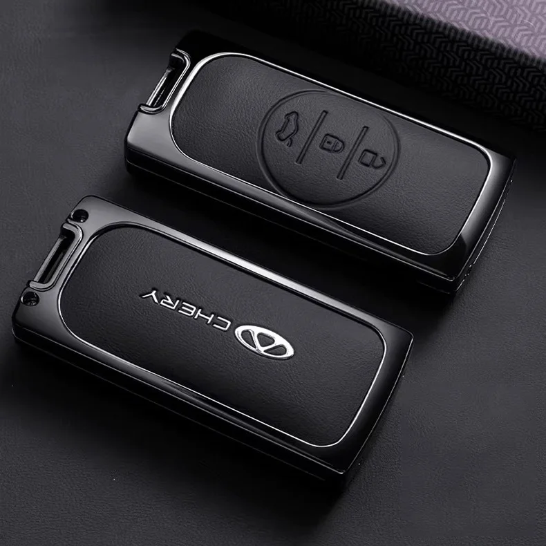 Zinklegierung Autoschlüssel-Hülle für Chery Tiggo 5X Sport Schlüsselanhänger Fernbedienungsabdeckung Gehäuse Ringhalter Zubehör – Detail 5