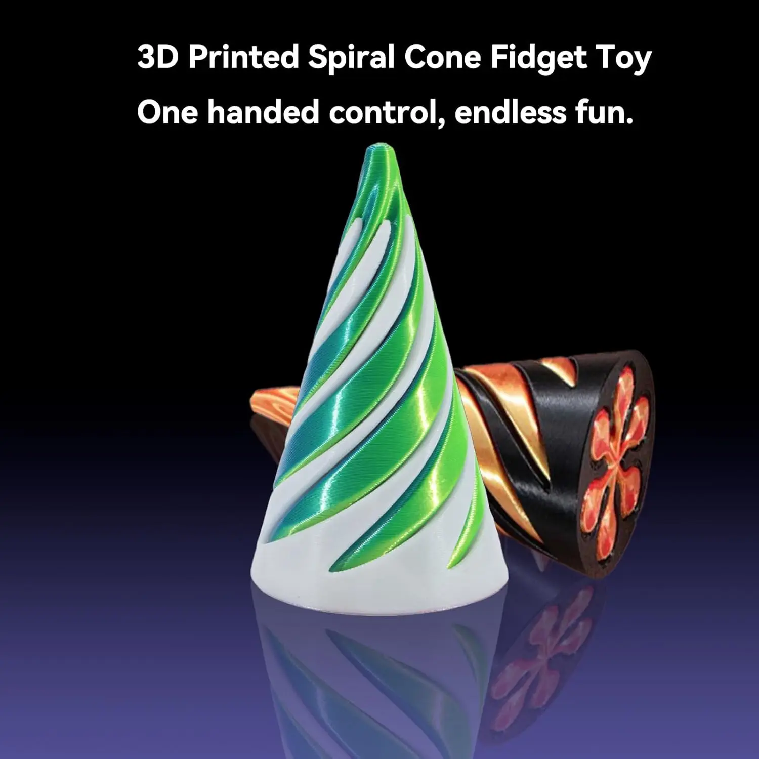 3D Printed Spiral Cone Toy Mini Vortex Thread Illusion Desktop Fidget Toy Stress Relief Anxiety Toy Gift