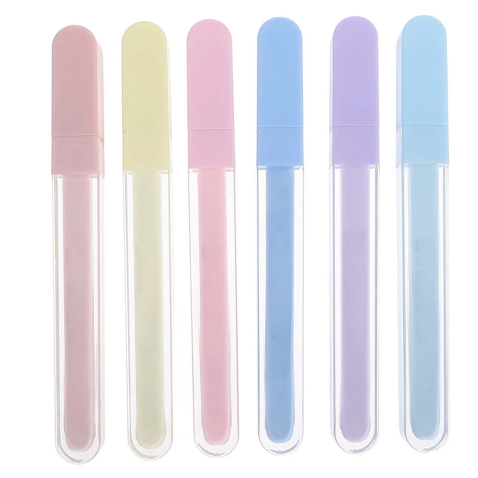 6Pcs Fluorescent Highlighter Pens Glitter Effect Bright Colors Quick Drying Smudge Proof for Students Note Taking Journaling