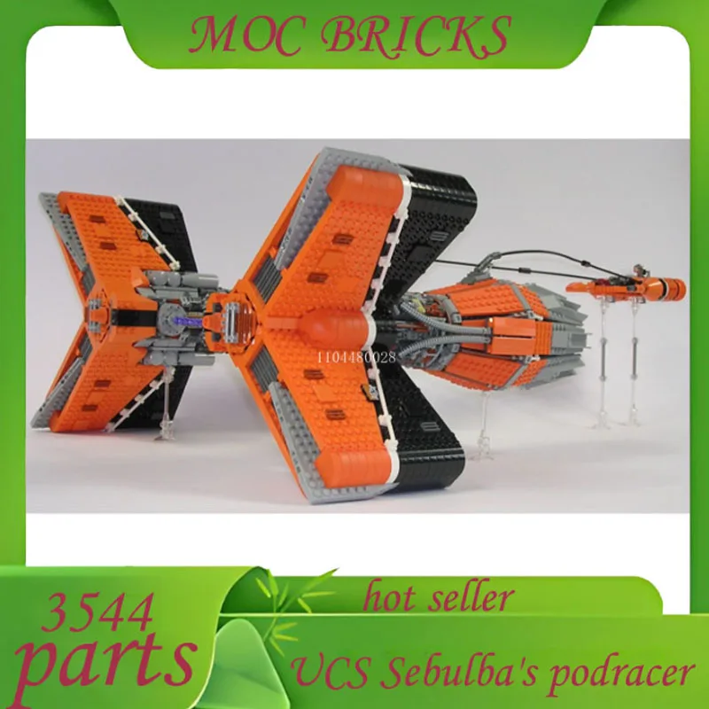

Customize 3544 Parts MOC UCS Sebulba's Podracer War Military SpaceShip Battle Model Architecture DIY Education Model Toys Gift