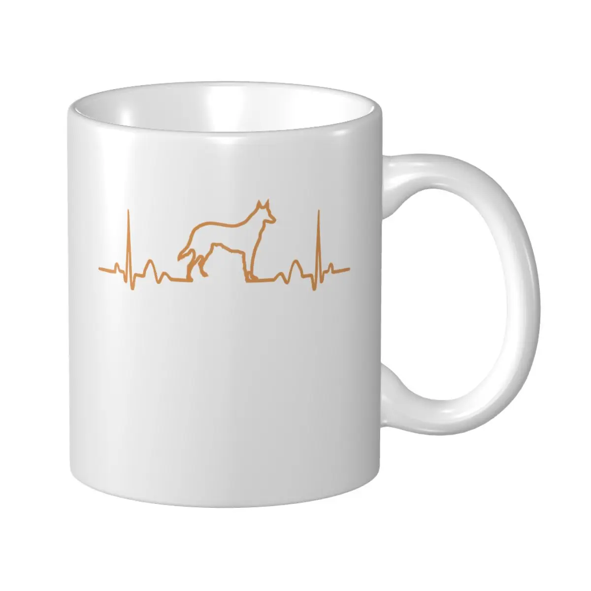 Mark Cup Mug German Shepherd Dog Heartbeat Funny Dog Gift Coffee Mugs Tea Milk Water Cup Travel Mugs For Office Home