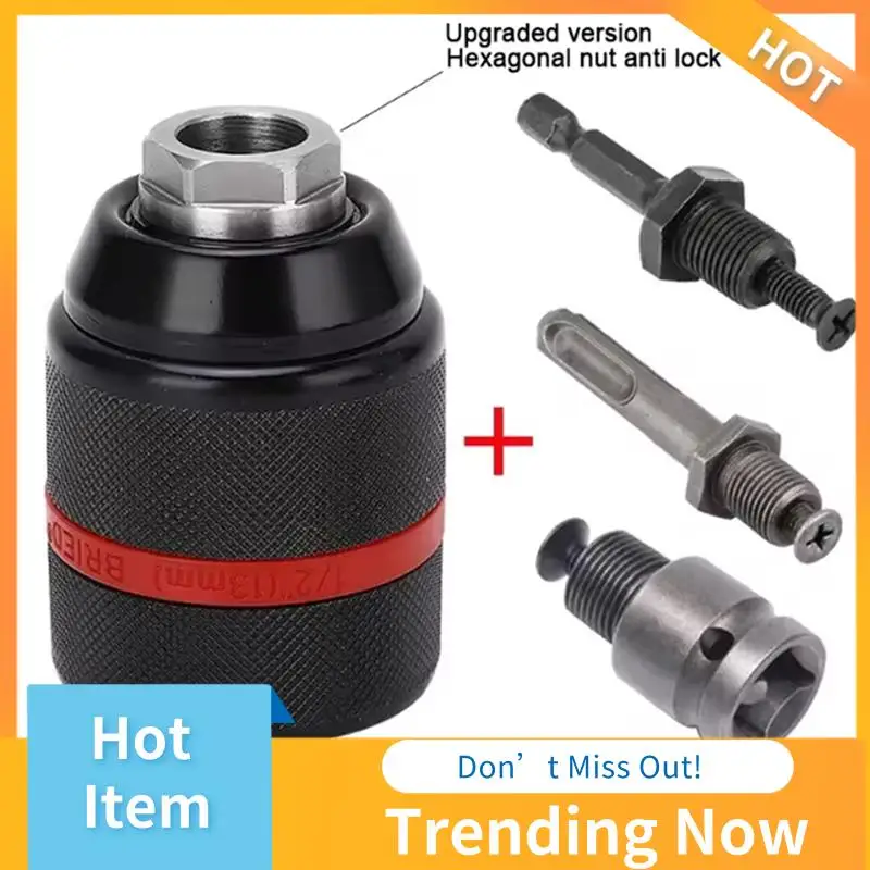 

ABNL 1/2-20UNF 13Mm Keyless Drill Chuck Hex Shank/SDS/Socket Square Female Adaptor Hardware Tool Professional