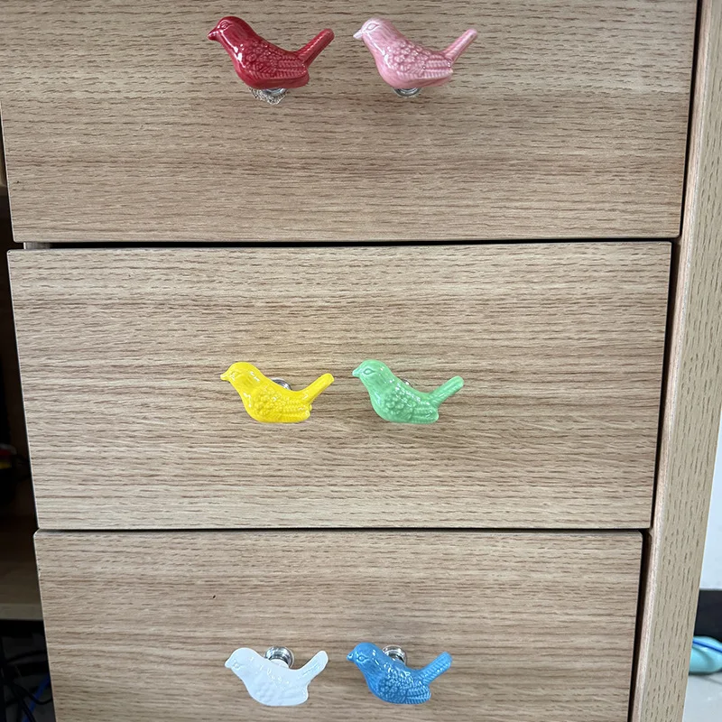 Dopamine ceramic zinc alloy cabinet door handle cabinet drawer bird single hole handle bottle cap handles