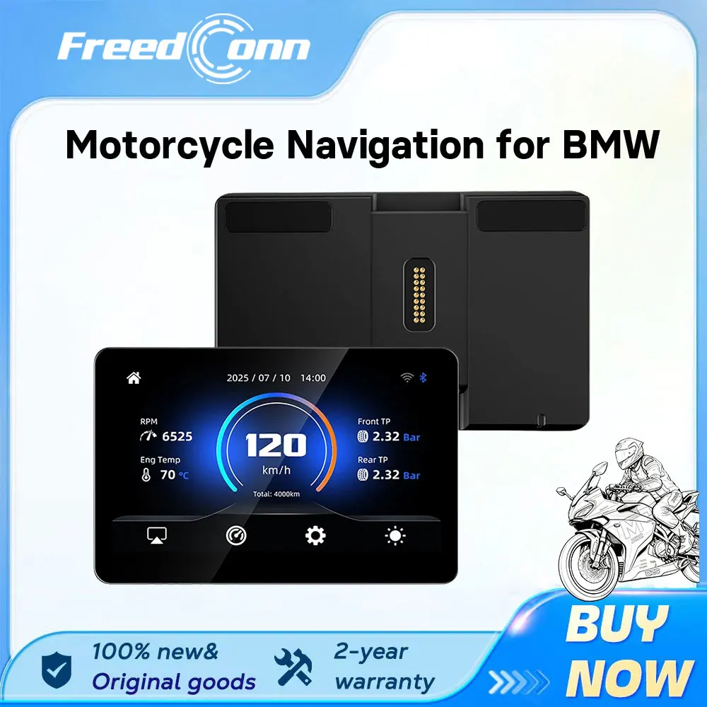 Freedconn Motorcycle Navigation Wireless CarPlay Moto Android Auto 6.2