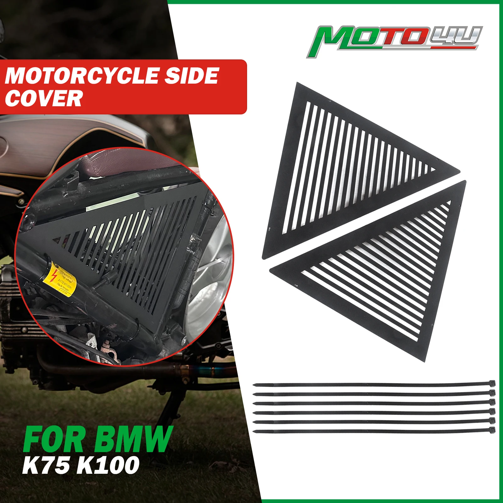 Cafe Racer For BMW K100 K75 K 100 k Series Aluminium Motorcycle Side Panel Side Cover Decorate Protector Accessories Scrambler