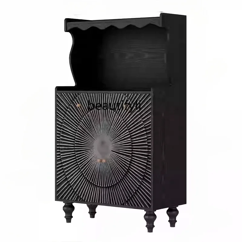 

xzqAmerican Classical Style Solid Wood Side Cabinet Dining Room Decoration Storage Cabinet Coffee Machine Water Bar Cabinet