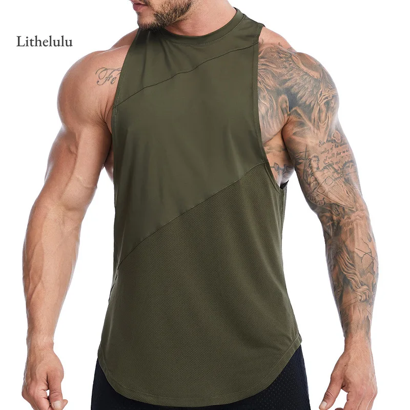 

M-3XL Sports Tank Men's Loose Top Fit Large Sleeveless Fitness Suit Running Quick Dry Yoga Workout Clothes Basketball Vest